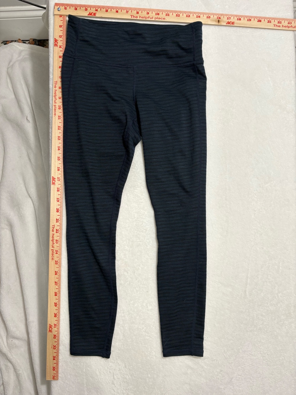 Athleta Dark Blue/Gray Ribbed Womenβs Leggings